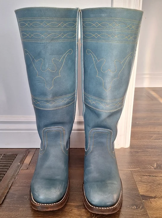 RARE Blue Frye Campus Stitching Horse Boots, Ladies Size 8 - Picture 2 of 6
